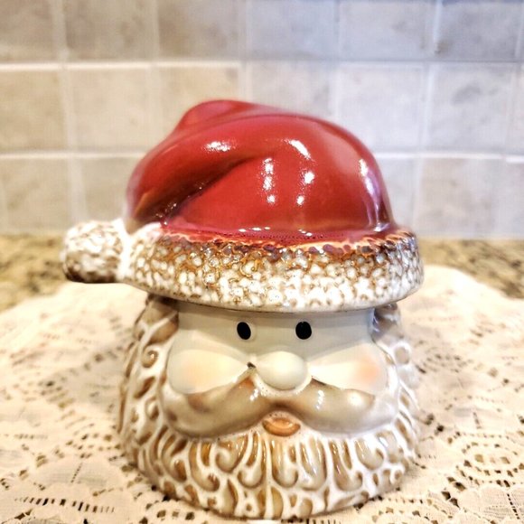 Ceramic Pottery Santa Tealight Candle Holder Glazed ~ Hand Painted - Picture 2 of 4